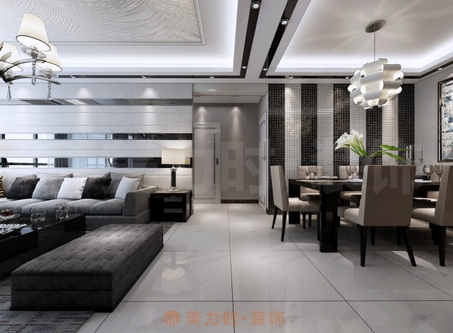 万达茂125㎡  黑白分明的现代之家